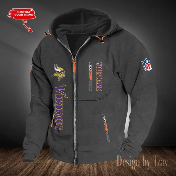 Minnesota Vikings Hooded Cardigan Zip Hoodie ANZ2DZH209 - Image 5