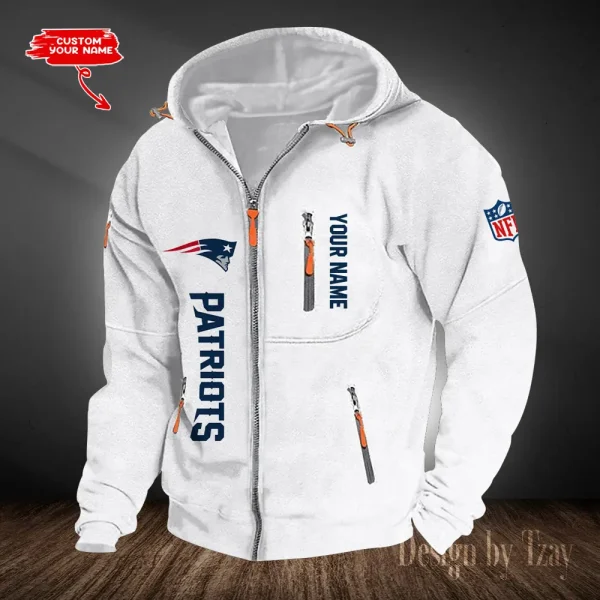 New England Patriots Hooded Cardigan Zip Hoodie ANZ2DZH210 - Image 6