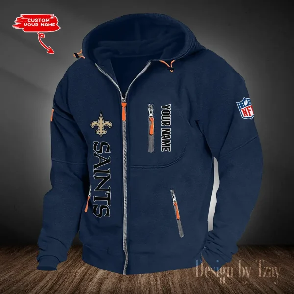 New Orleans Saints Hooded Cardigan Zip Hoodie ANZ2DZH211 - Image 5