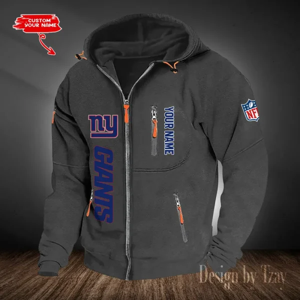 New York Giants Hooded Cardigan Zip Hoodie ANZ2DZH212 - Image 2