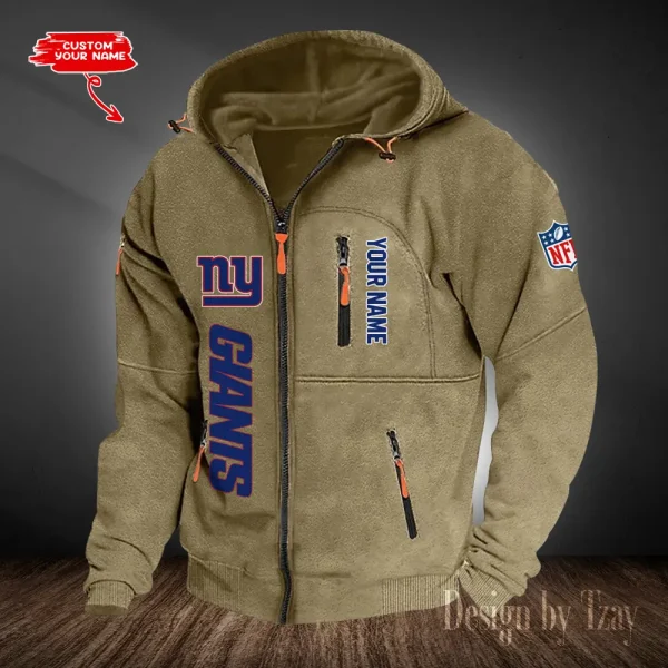 New York Giants Hooded Cardigan Zip Hoodie ANZ2DZH212 - Image 3