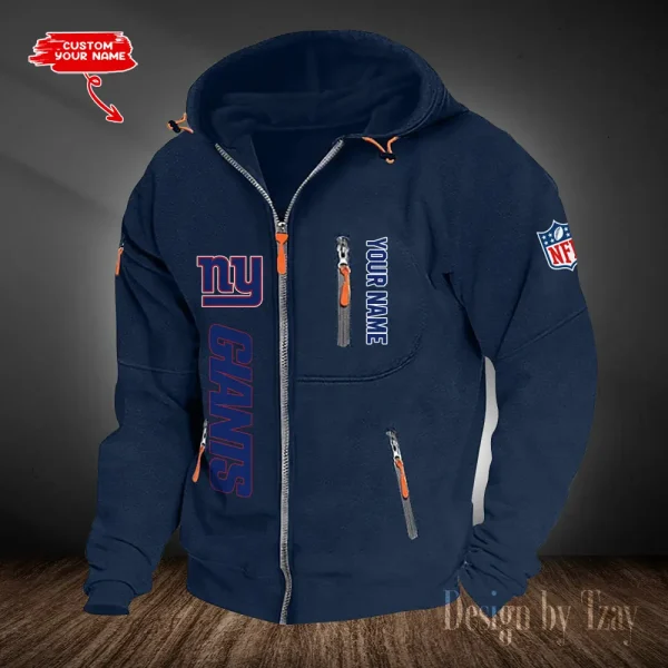 New York Giants Hooded Cardigan Zip Hoodie ANZ2DZH212 - Image 4