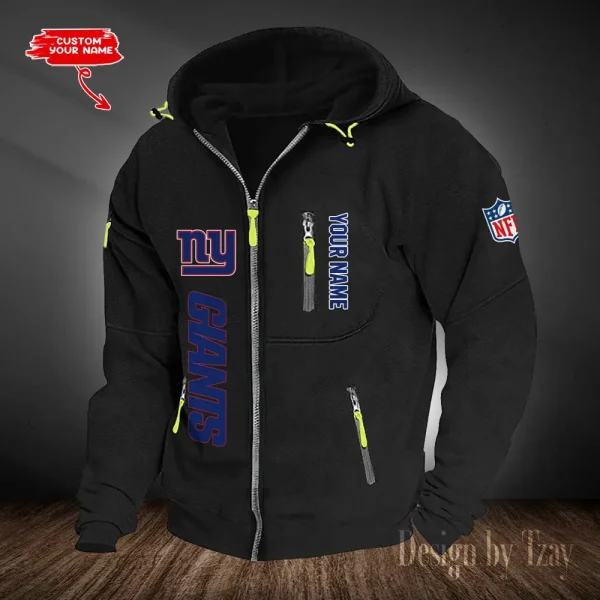 New York Giants Hooded Cardigan Zip Hoodie ANZ2DZH212 - Image 5