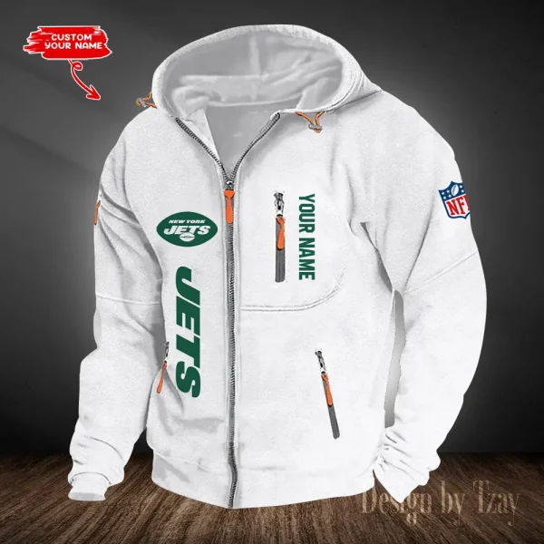 New York Jets Hooded Cardigan Zip Hoodie ANZ2DZH213