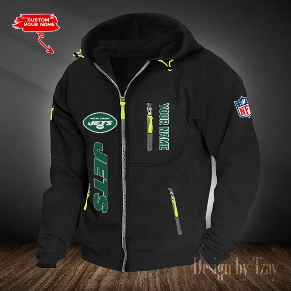 New York Jets Hooded Cardigan Zip Hoodie ANZ2DZH213 - Image 6