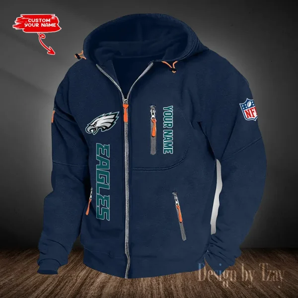 Philadelphia Eagles Hooded Cardigan Zip Hoodie ANZ2DZH214 - Image 5