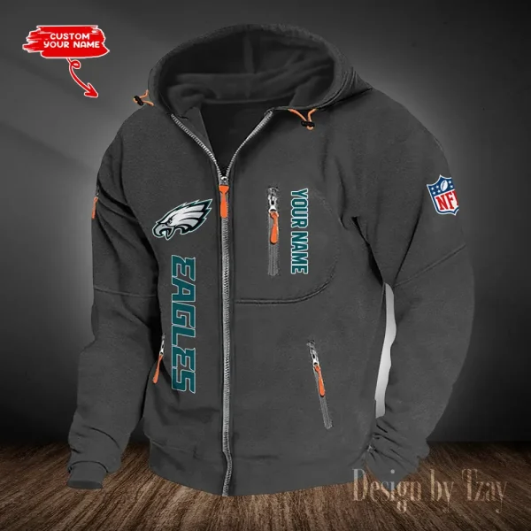 Philadelphia Eagles Hooded Cardigan Zip Hoodie ANZ2DZH214 - Image 6