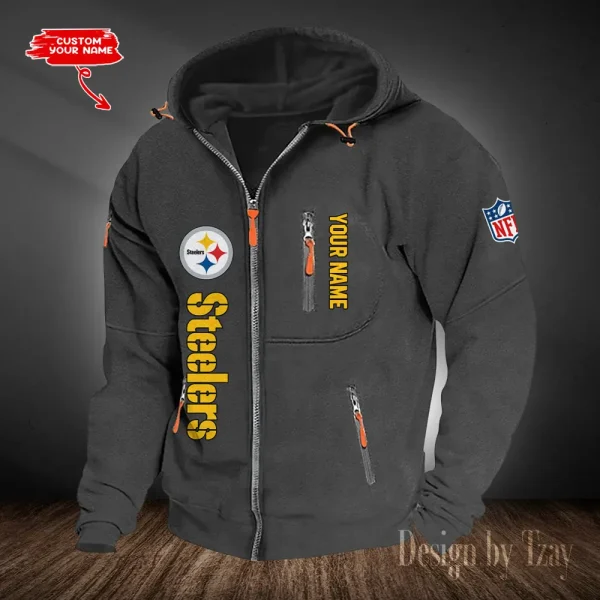 Pittsburgh Steelers Hooded Cardigan Zip Hoodie ANZ2DZH215 - Image 2