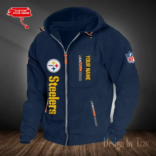 Pittsburgh Steelers Hooded Cardigan Zip Hoodie ANZ2DZH215 - Image 3