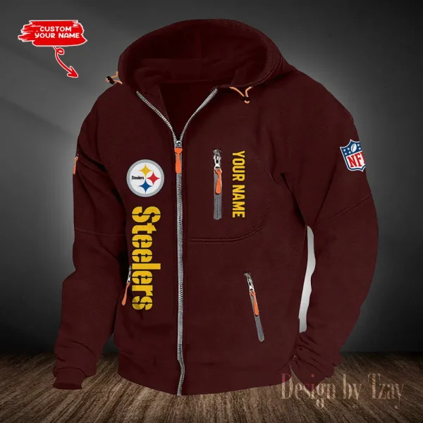 Pittsburgh Steelers Hooded Cardigan Zip Hoodie ANZ2DZH215 - Image 4