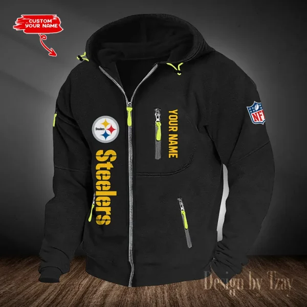 Pittsburgh Steelers Hooded Cardigan Zip Hoodie ANZ2DZH215 - Image 5