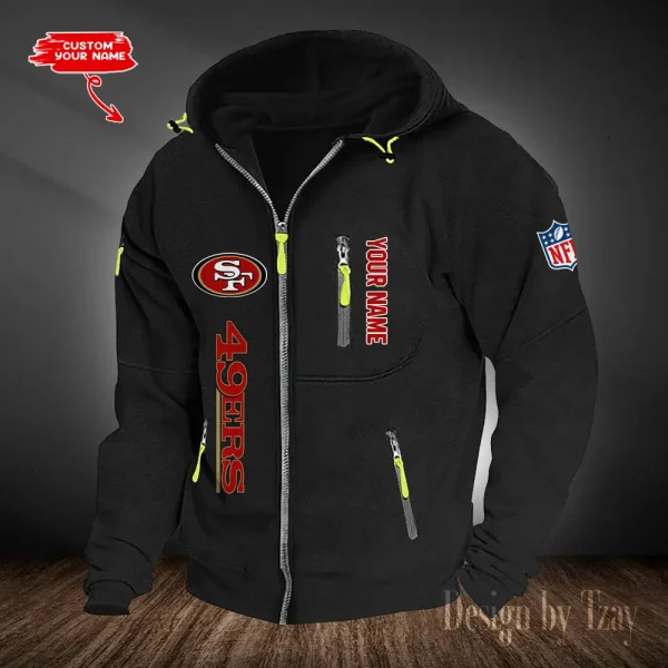 San Francisco 49ers Hooded Cardigan Zip Hoodie ANZ2DZH216 - Image 5