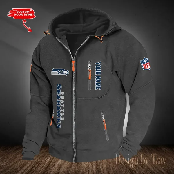 Seattle Seahawks Hooded Cardigan Zip Hoodie ANZ2DZH217