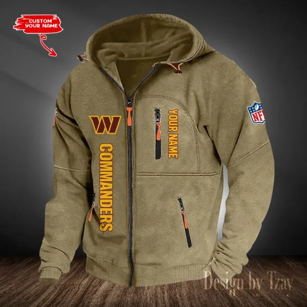 Washington Commanders Hooded Cardigan Zip Hoodie ANZ2DZH220 - Image 3