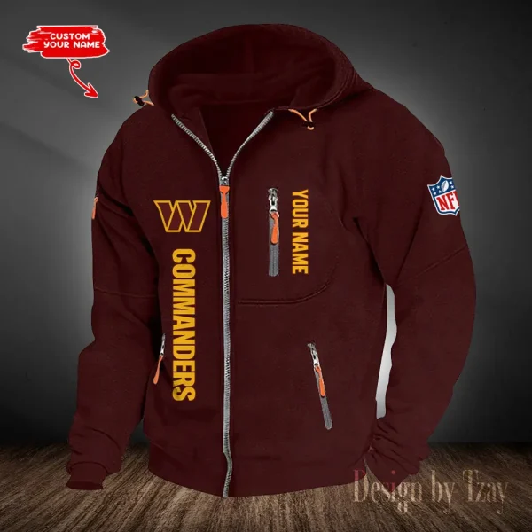 Washington Commanders Hooded Cardigan Zip Hoodie ANZ2DZH220 - Image 5