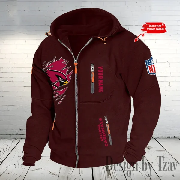 Arizona Cardinals Hooded Cardigan Zip Hoodie ANZ2DZH221