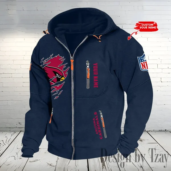 Arizona Cardinals Hooded Cardigan Zip Hoodie ANZ2DZH221 - Image 2