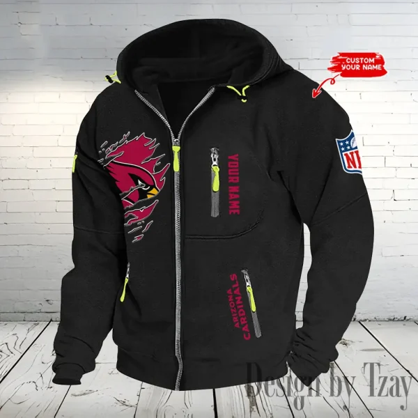 Arizona Cardinals Hooded Cardigan Zip Hoodie ANZ2DZH221 - Image 3