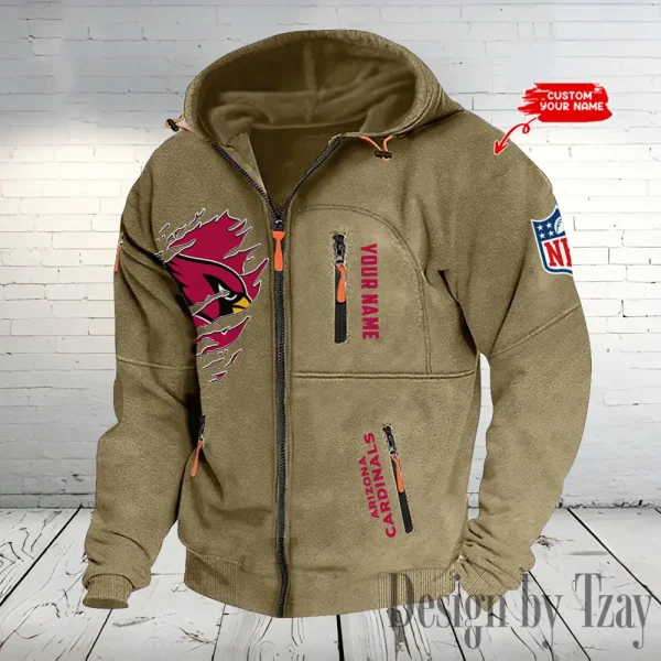 Arizona Cardinals Hooded Cardigan Zip Hoodie ANZ2DZH221 - Image 4