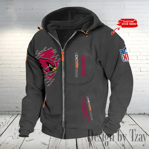 Arizona Cardinals Hooded Cardigan Zip Hoodie ANZ2DZH221 - Image 5