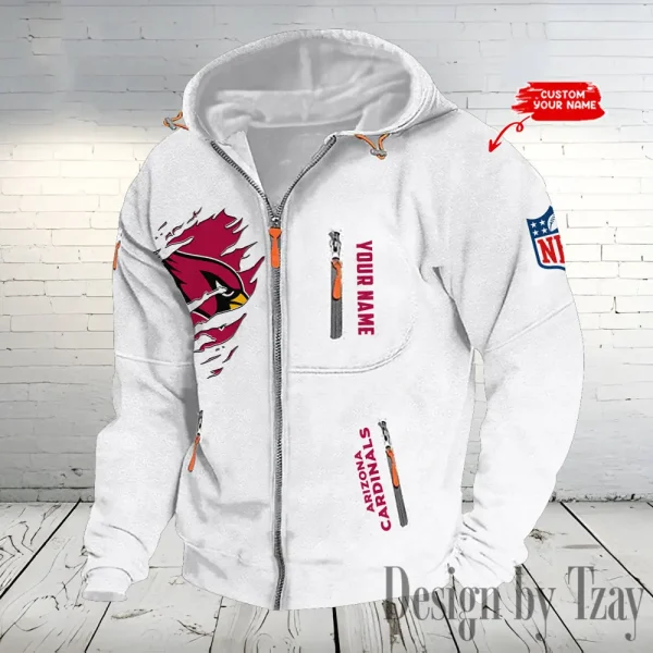 Arizona Cardinals Hooded Cardigan Zip Hoodie ANZ2DZH221 - Image 6