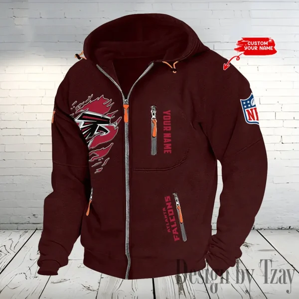 Atlanta Falcons Hooded Cardigan Zip Hoodie ANZ2DZH222