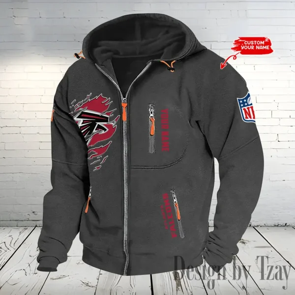 Atlanta Falcons Hooded Cardigan Zip Hoodie ANZ2DZH222 - Image 2