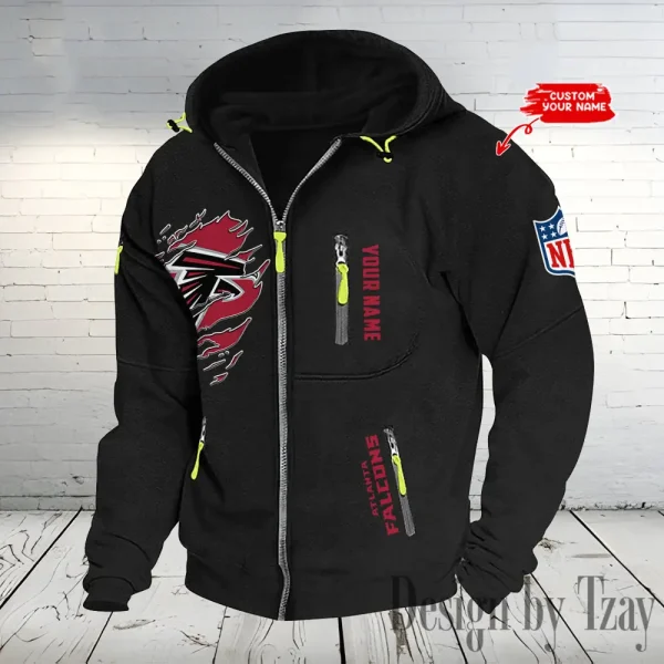 Atlanta Falcons Hooded Cardigan Zip Hoodie ANZ2DZH222 - Image 3