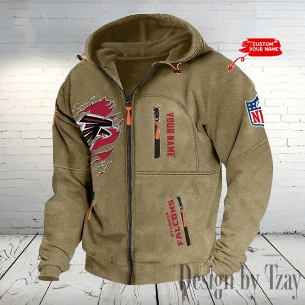 Atlanta Falcons Hooded Cardigan Zip Hoodie ANZ2DZH222 - Image 4