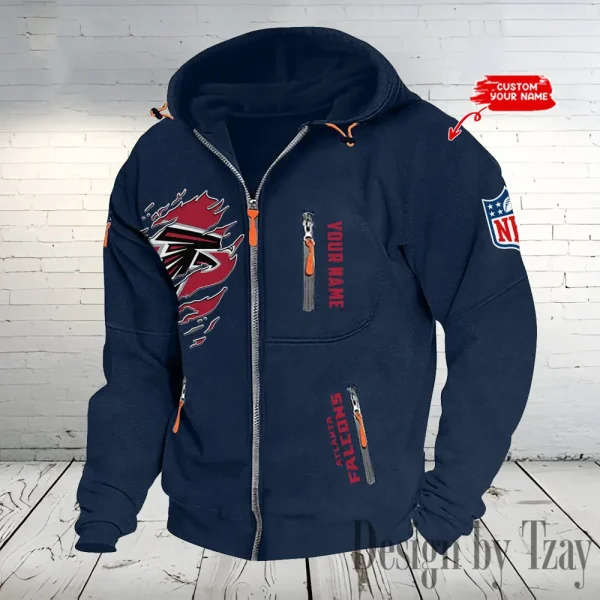 Atlanta Falcons Hooded Cardigan Zip Hoodie ANZ2DZH222 - Image 5