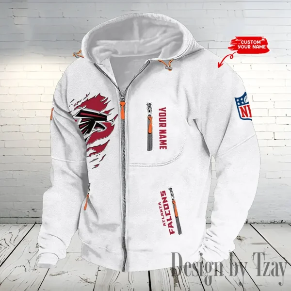 Atlanta Falcons Hooded Cardigan Zip Hoodie ANZ2DZH222 - Image 6