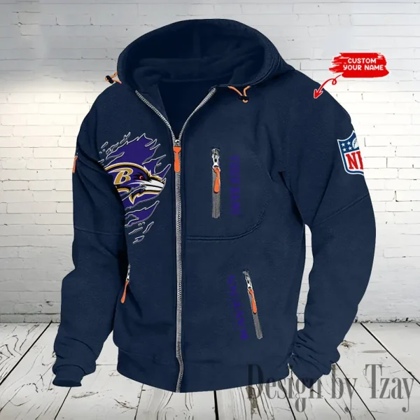 Baltimore Ravens Hooded Cardigan Zip Hoodie ANZ2DZH223