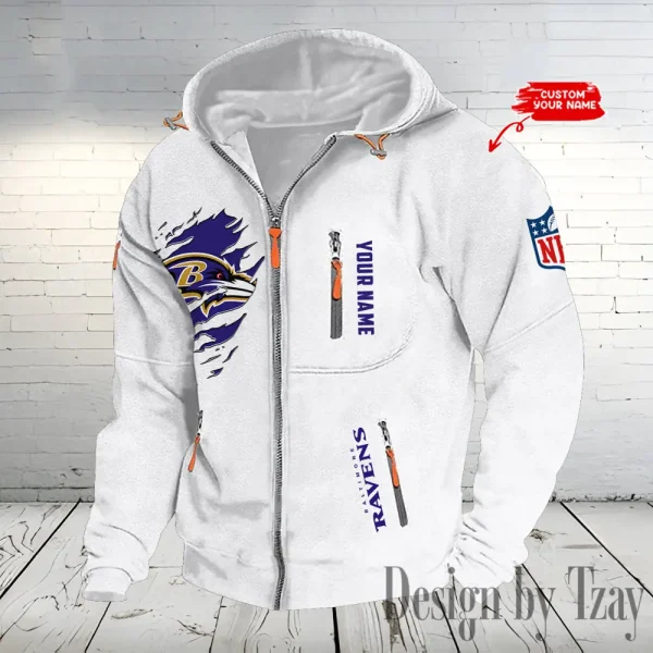 Baltimore Ravens Hooded Cardigan Zip Hoodie ANZ2DZH223 - Image 6