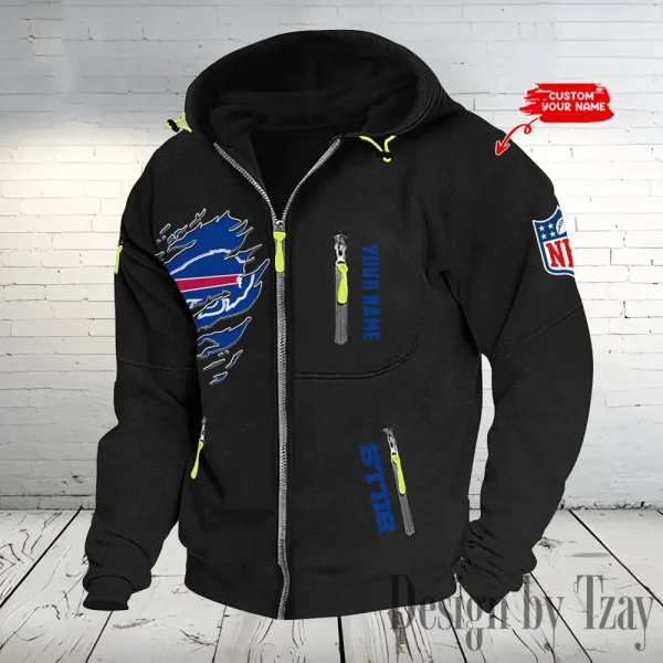 Buffalo Bills Hooded Cardigan Zip Hoodie ANZ2DZH224 - Image 3