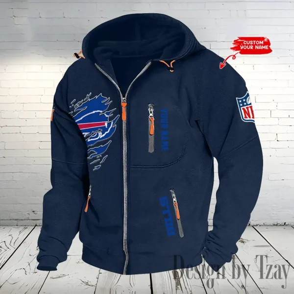 Buffalo Bills Hooded Cardigan Zip Hoodie ANZ2DZH224 - Image 4