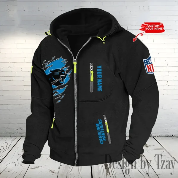 Carolina Panthers Hooded Cardigan Zip Hoodie ANZ2DZH225