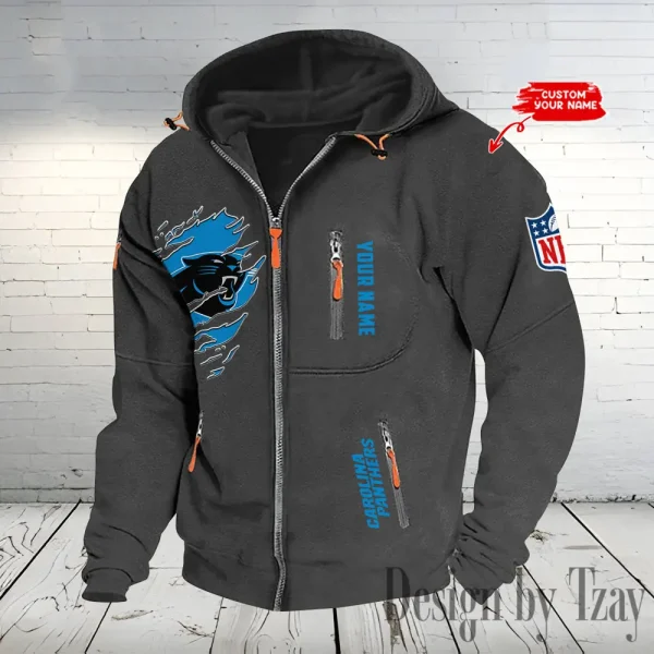 Carolina Panthers Hooded Cardigan Zip Hoodie ANZ2DZH225 - Image 3