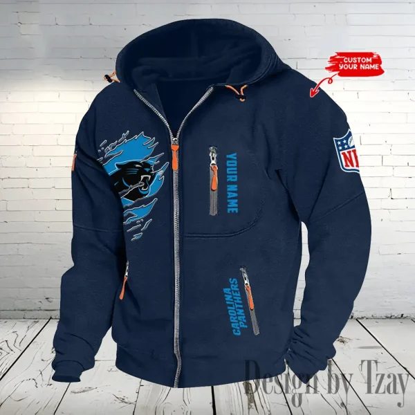 Carolina Panthers Hooded Cardigan Zip Hoodie ANZ2DZH225 - Image 5