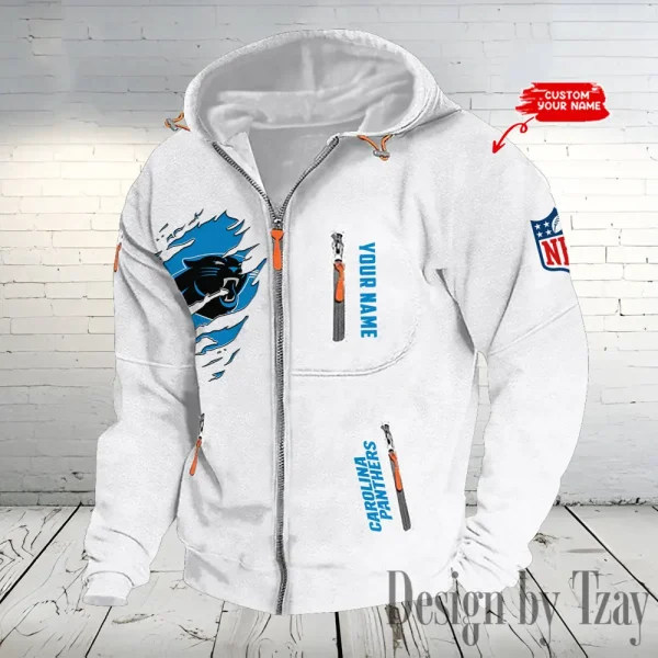 Carolina Panthers Hooded Cardigan Zip Hoodie ANZ2DZH225 - Image 6