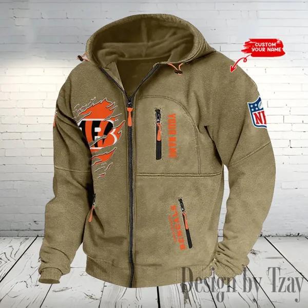 Cincinnati Bengals Hooded Cardigan Zip Hoodie ANZ2DZH227 - Image 4