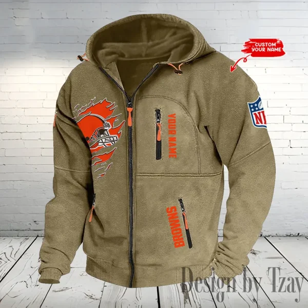 Cleveland Browns Hooded Cardigan Zip Hoodie ANZ2DZH228