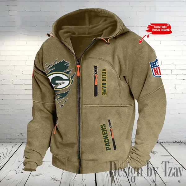 Green Bay Packers Hooded Cardigan Zip Hoodie ANZ2DZH232