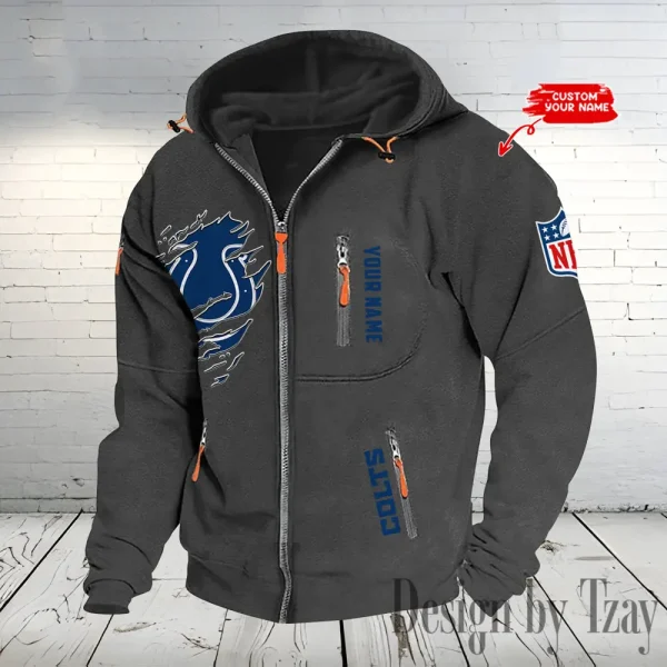 Indianapolis Colts Hooded Cardigan Zip Hoodie ANZ2DZH234 - Image 5