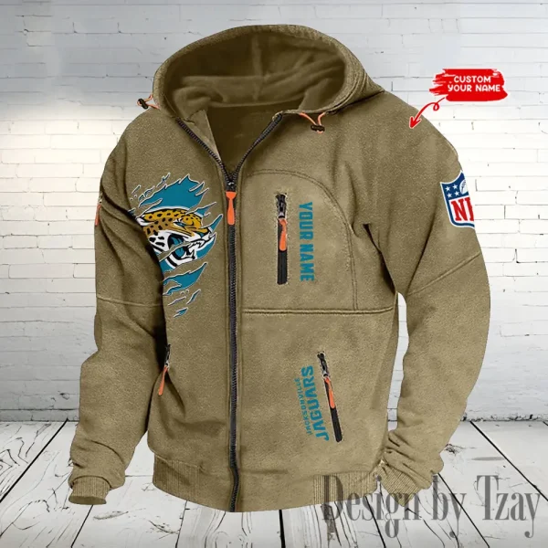 Jacksonville Jaguars Hooded Cardigan Zip Hoodie ANZ2DZH235 - Image 5