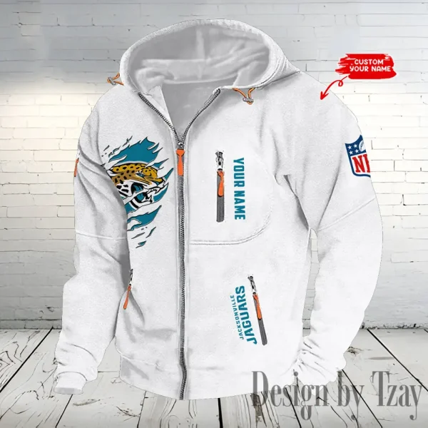 Jacksonville Jaguars Hooded Cardigan Zip Hoodie ANZ2DZH235 - Image 6