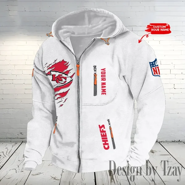 Kansas City Chiefs Hooded Cardigan Zip Hoodie ANZ2DZH236