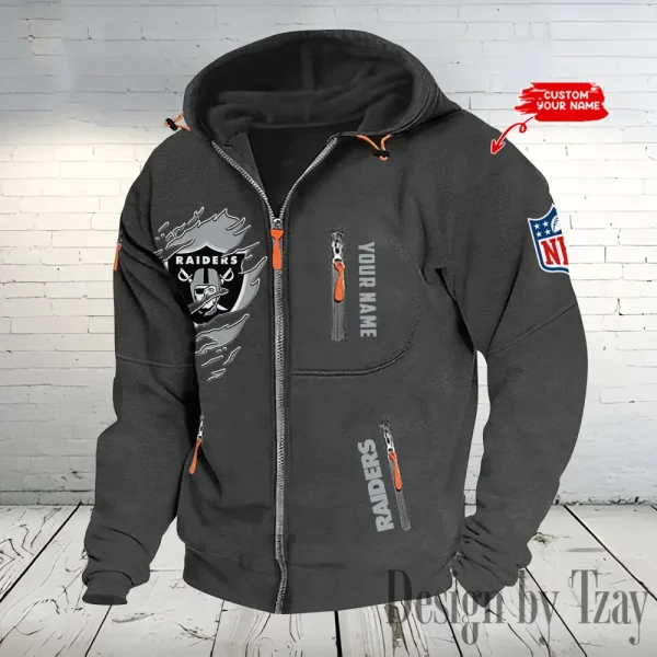 Las Vegas Raiders Hooded Cardigan Zip Hoodie ANZ2DZH237 - Image 3