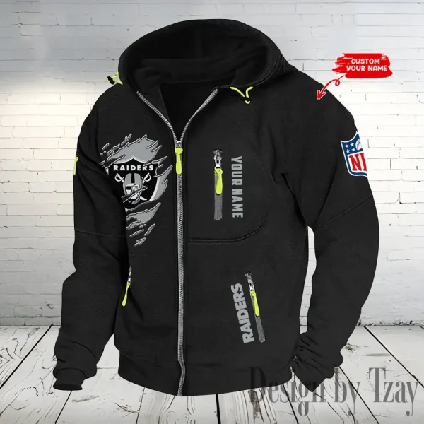 Las Vegas Raiders Hooded Cardigan Zip Hoodie ANZ2DZH237 - Image 4