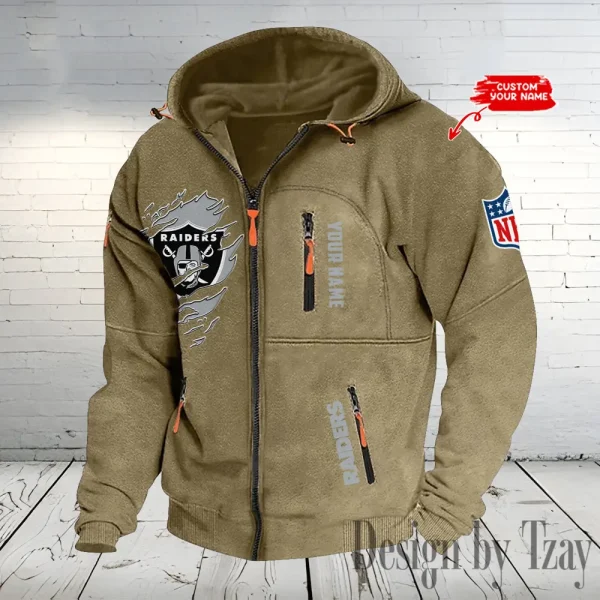 Las Vegas Raiders Hooded Cardigan Zip Hoodie ANZ2DZH237 - Image 5