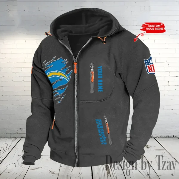 Los Angeles Chargers Hooded Cardigan Zip Hoodie ANZ2DZH238